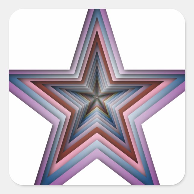 star abstract geometric art square sticker (Front)
