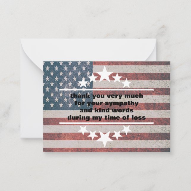 Star America Flag Thank You Card (Front)