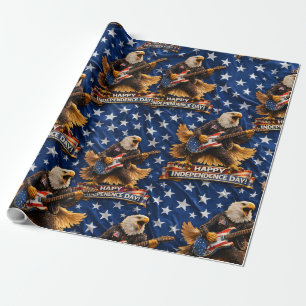 Star American Eagle, happy Independence Day Matt w Wrapping Paper