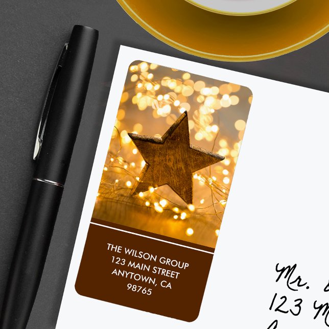 Star and Christmas Lights Return Address Label (Creator Uploaded)