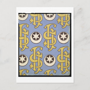 Star and Clef ecclesiastical wallpaper design Postcard