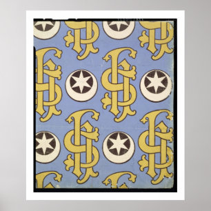 Star and Clef ecclesiastical wallpaper design Poster