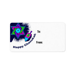 Star and Dreidel Gift Label