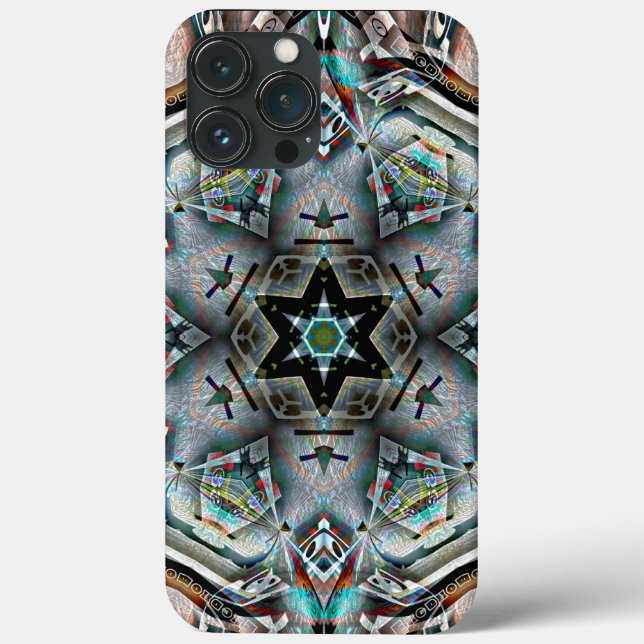 Star and hexagon kaleidoscope with light texture   Case-Mate iPhone case (Back)