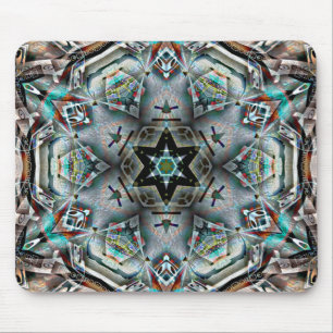 Star and hexagon kaleidoscope with light texture mouse mat