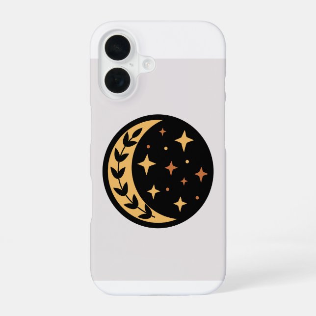 Star and Moon Circle  iPhone 16 Case (Back)