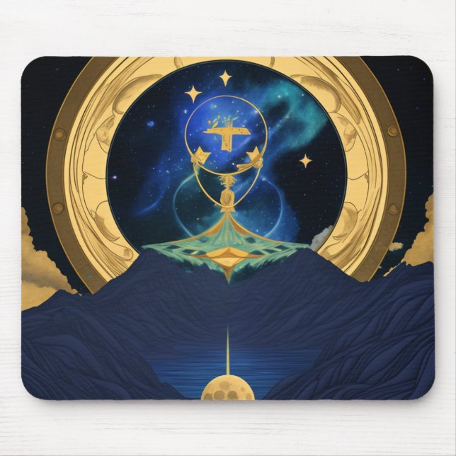 star and moon mouse mat (Front)