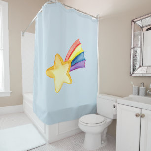 Star and Rainbow Shower Curtain