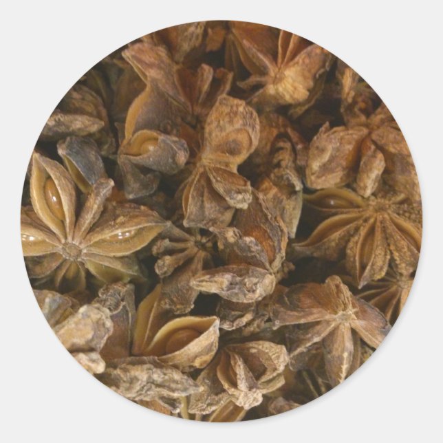 Star Anise Classic Round Sticker (Front)