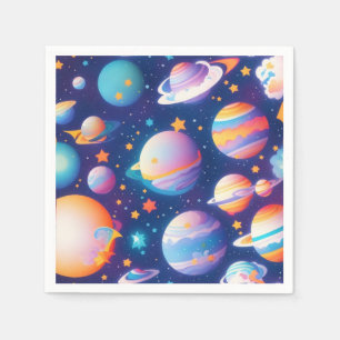 Star ans planets pattern napkin
