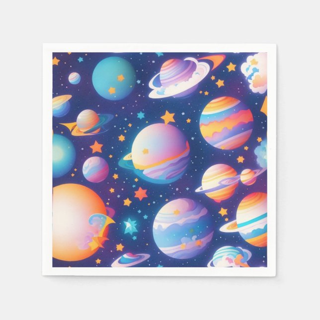 Star ans planets pattern napkin (Front)