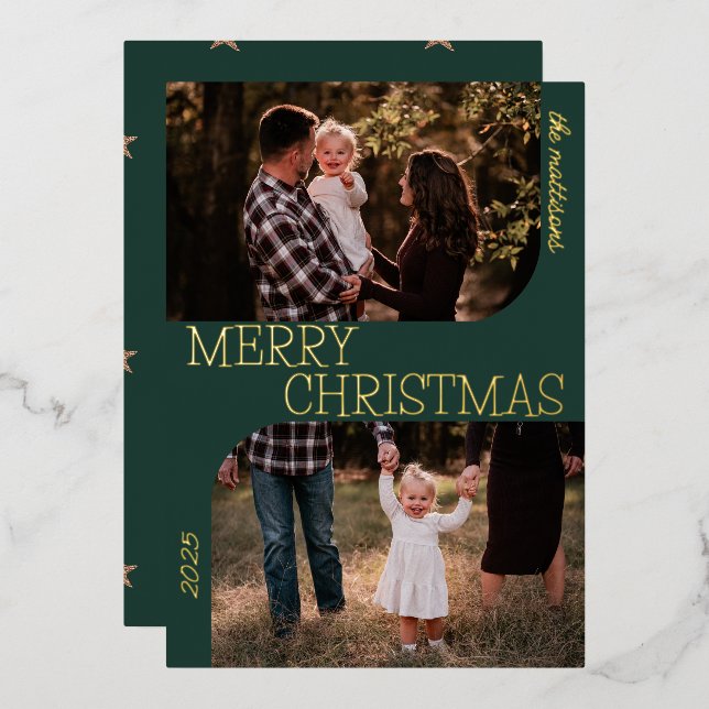 Star Arch Foil Christmas Card (Front/Back)