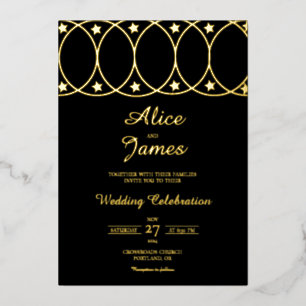 Star Arch Header Elegant Black Gold Foil Wedding