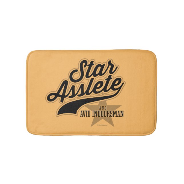 Star Asslete (Avid Indoorsman) Bath Mat (Front)