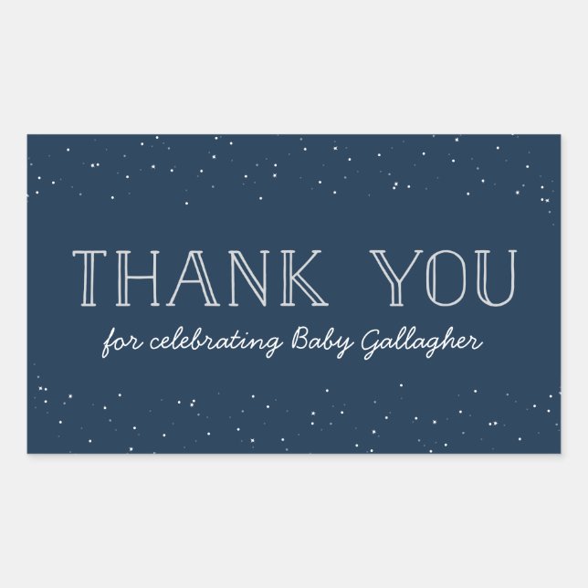 Star baby shower thank you sticker (Front)