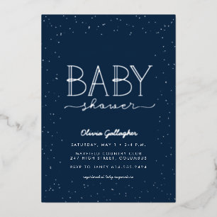 Star baby shower twinkle twinkle navy blue