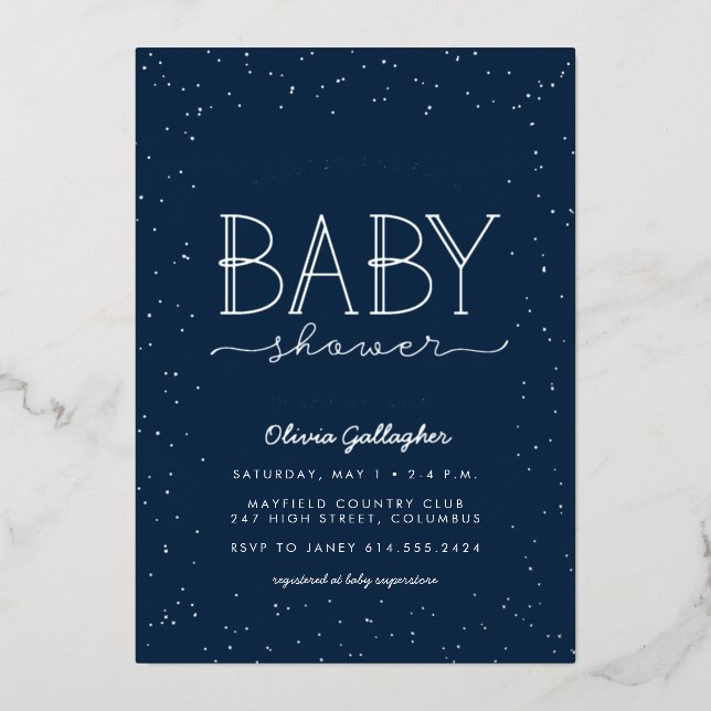Star baby shower twinkle twinkle navy blue (Front)