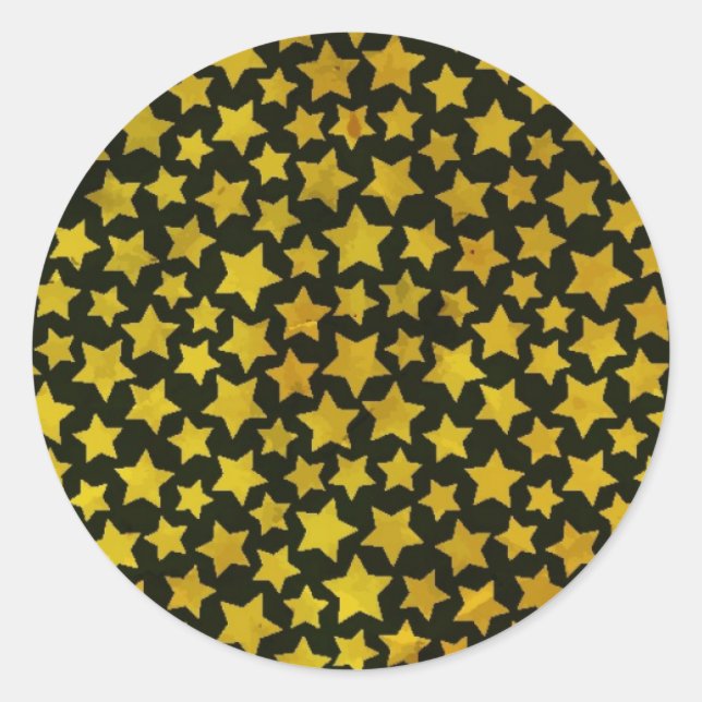 Star background classic round sticker (Front)