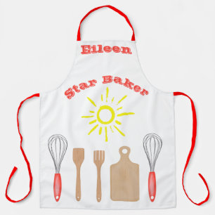Star Baker with editable name and images Apron