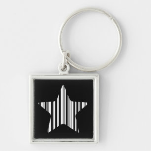 STAR BAR CODE Stellar Barcode Pattern Design Key Ring