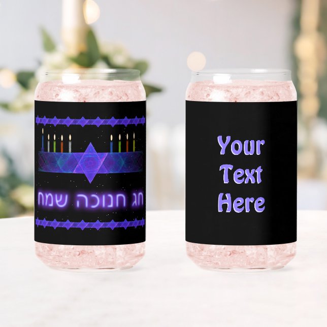 Star Bar Menorah Can Glass (Insitu (Wedding))