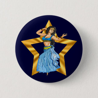 Star Belly Dancing Girl 6 Cm Round Badge
