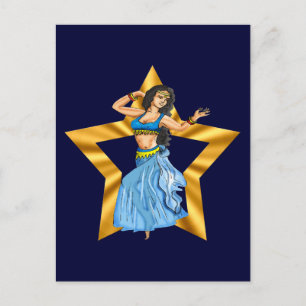 Star Belly Dancing Girl Postcard