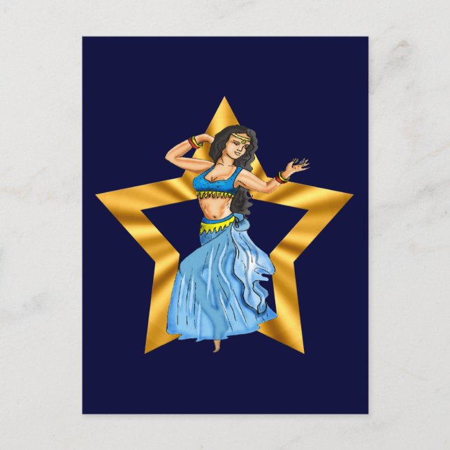Star Belly Dancing Girl Postcard (Front)