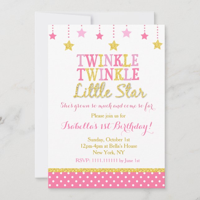 Star Birthday Party Invitation (Front)