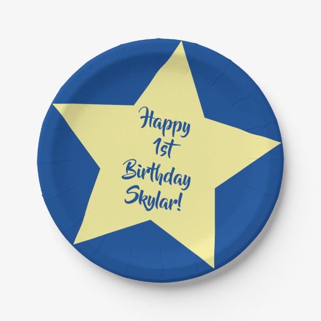 Star Birthday Party Paper Plate (Front)