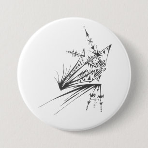 Star Black White Abstract Tribal Tattoo Art 7.5 Cm Round Badge