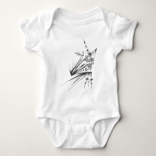 Star Black White Abstract Tribal Tattoo Art Baby Bodysuit