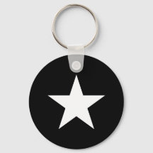 Star - Black White - Emo - Keychain