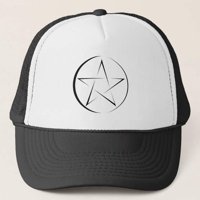 Star - Black White - Emo - Trucker Hat (Front)