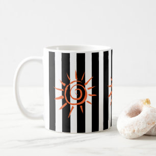 Star Black White Stripe Mug