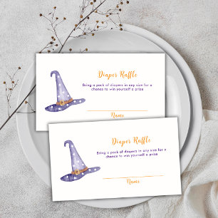 Star Boo Witch Hat Diaper Raffle Baby Shower Enclosure Card