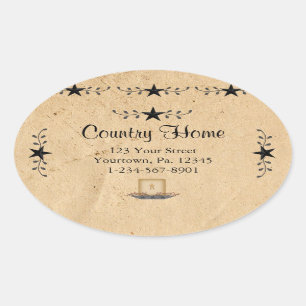 Star Border Candle Oval Sticker