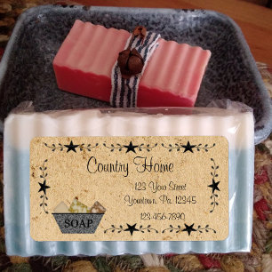 Star Border Soap Business Label