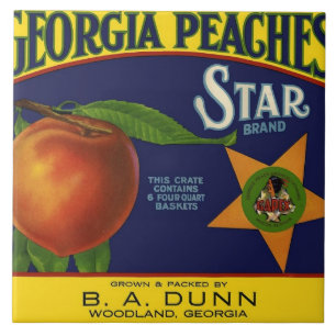 Star Brand Peach Crate Label Tile