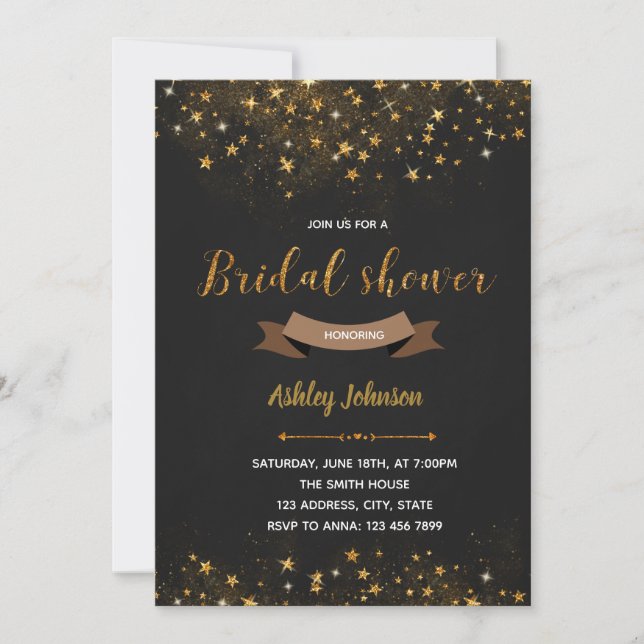 Star bridal shower party invitation (Front)