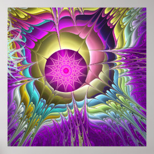 Star burst, fractal abstract poster