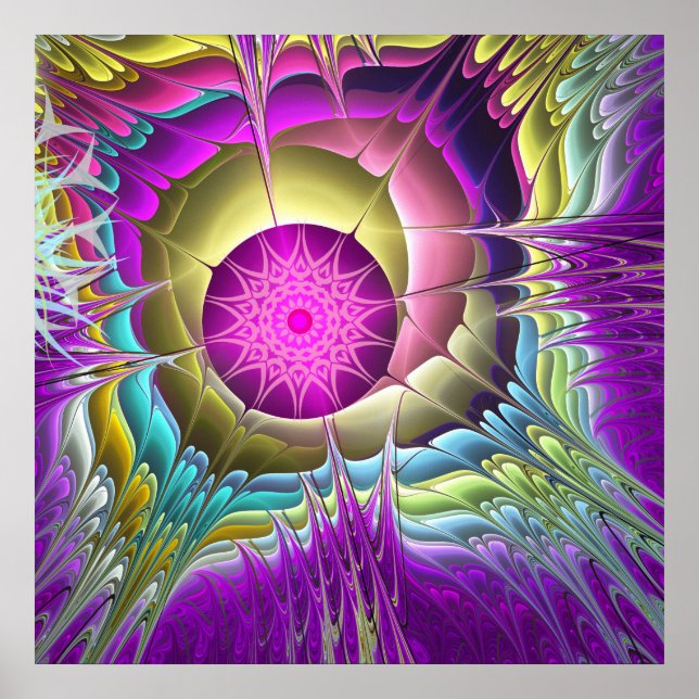 Star burst, fractal abstract poster (Front)