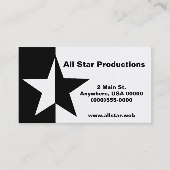 "Star" Business Cards (Front)