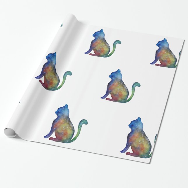 Star Cat Glossy Wrapping Paper, 30 in x 6 ft Wrapping Paper (Unrolled)