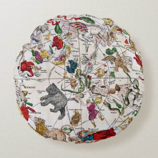 Star chart round cushion (Front)