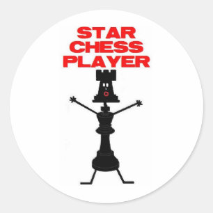 Star Chess Player Cartoon Classic Round Sticker
