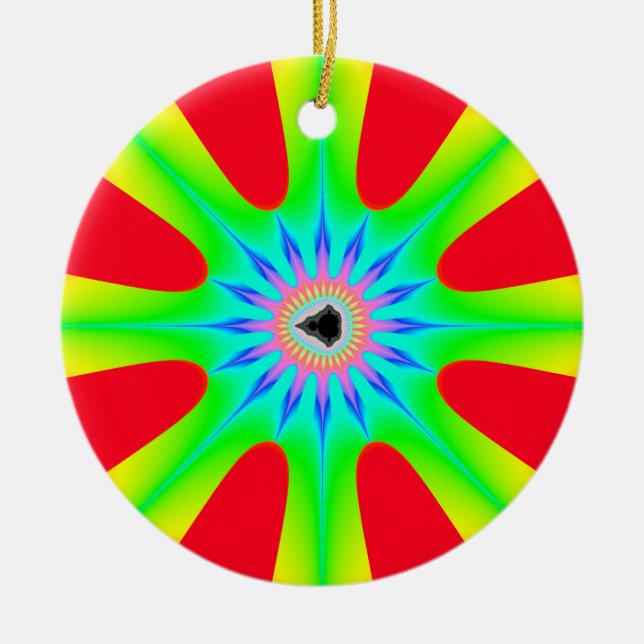 Star Christmas Fractal Ceramic Tree Decoration (Front)