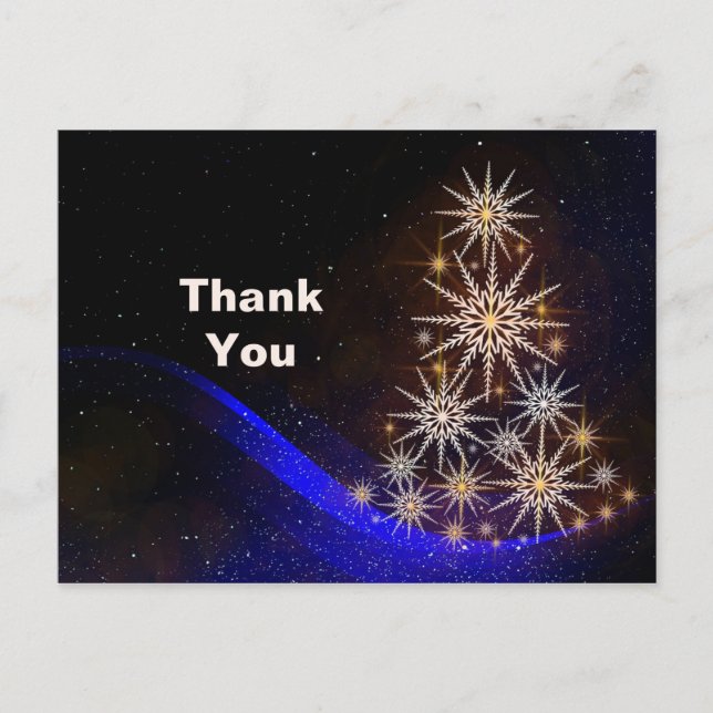Star Christmas Tree Thank You Postcard (Front)