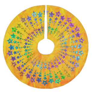 Star Circle coloured I + your backgr. & ideas Brushed Polyester Tree Skirt