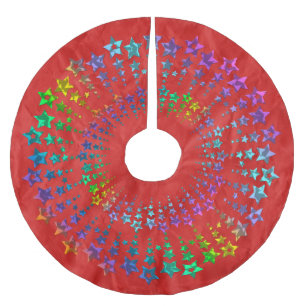 Star Circle coloured I + your backgr. & ideas Brushed Polyester Tree Skirt